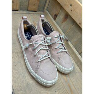 US10 Sperry Womens Top-Sider Casual Leather Sneakers Light Pink